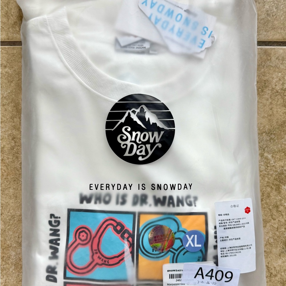 Snow Day “Who Is Dr. Wang?” White Shirt Men’s Size XL Premium New FAST SHIPPING